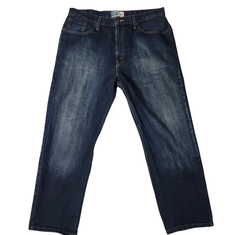 Signature by Levi Strauss Relaxed Jeans Mens 38x30 Dark Wash Excellent Denim